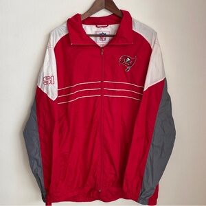 Tampa Bay Buccaneers Windbreaker Jacket Men XL Red Zip Up NFL Sports Illustrated